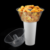 Bandeja de Aperitivos 2 en 1 con Logotipo Personalizado, MOQ Bajo, con Vasos de PP de 500 ml y Tazón de 700 ml para Cine, Fiestas, Personalización Rápida, Empaque con Marca