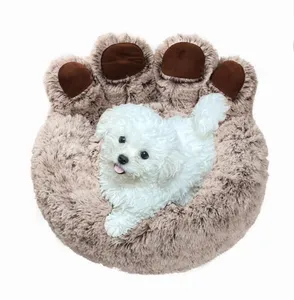 Nuovo Design a forma di zampa d'orso ciambella rotonda cane gatto Pet Bed Pet Puppy Nest per cane gatto
