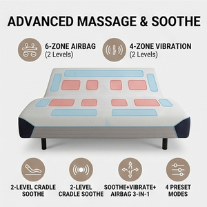 Matelas électrique intelligent à <span class=keywords><strong>gravité</strong></span> zéro moderne avec massage par vibration, fonction de sommeil à une touche pour une expérience de confort premium - Product Image 3
