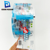 Rouleau de film d'emballage en sachet de popsicle à glace transparente imprimé personnalisé en plastique laminé de qualité alimentaire avec logo
