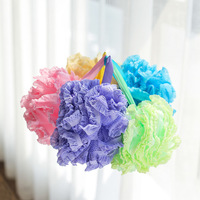 PE souple Pouf Maille De Bain Loofah Dentelle Maille Éponge De Bain Corps Bulle Riche Douche Éponge