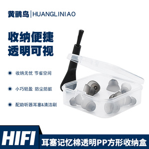 Transparent <b>Small</b> Square <b>Storage</b> <b>Box</b> For Hearing Aid Accessories 1.5Mm Double Layer Earplugs Noise Reduction Convenient <b>Storage</b> - Product Image 3