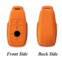 Pour Mercedes Benz Classe A C E S W204 W205 W212 W213 W176 GLC CLA AMG W177 Housse de protection de clé de voiture en daim Porte-clés
