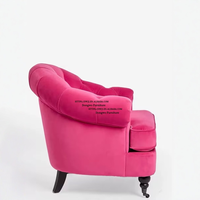 Fauteuil individuel en velours rouge rose de style européen pour salon et balcon, meubles design