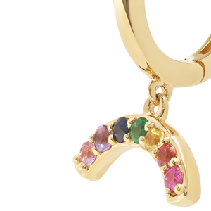 Gemnel sterling silver <span class=keywords><strong>925</strong></span> gioielli prezzo per <span class=keywords><strong>grammo</strong></span> gioielli di moda arcobaleno huggie moon charm orecchini a cerchio per donna - Product Image 2