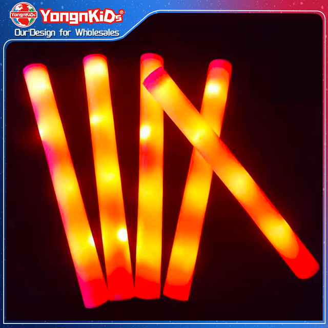 Wholesale Customizable LED Color Foam Glow Sticks for Concert Cheerleading and Easter Parties Logo Printed Party Glitter Sticks