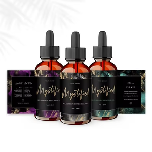 Etichette Adesive Argento Brillante con Stampa Rosa, Etichetta Privata, Olio Essenziale 100% Puro e Naturale per la Cura della Pelle, del Viso e del Corpo - Product Image 3