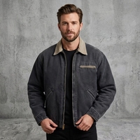 Veste de travail vintage pour homme de haute qualité personnalisée, veste bomber en toile enduite avec fermeture éclair, veste de travail rembourrée