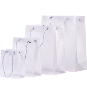 Wholesale Promotional clear Transparent , PP Shopping Bag Hard Plastic Bag with Custom logo /