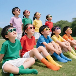 Children's Custom Colorful T-Shirts Round Neck Short Sleeve With Logo Printing For Kindergarten Class Uniforms Team Building - Product Image 2