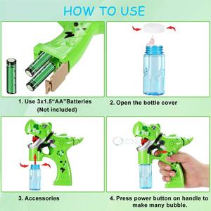 Pistola de burbujas de dinosaurio-Tirador de burbujas de música eléctrica para niños pequeños, Varita de burbujas automática con dispensador de jabón - Product Image 2
