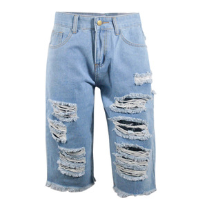 <span class=keywords><strong>Jeans</strong></span> <span class=keywords><strong>Strappati</strong></span> Sexy da <span class=keywords><strong>Donna</strong></span>, Pantaloni in Denim a Vita Media, <span class=keywords><strong>Jeans</strong></span> Elasticizzati Stile Boyfriend, Jeggings <span class=keywords><strong>Strappati</strong></span>, <span class=keywords><strong>Jeans</strong></span> Larghi Taglie Forti - Product Image 4