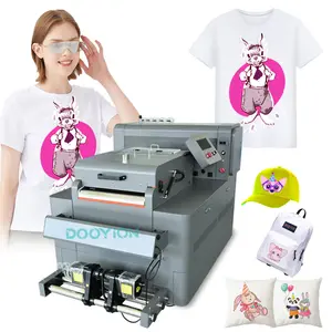30 33 35 37cm White ink a3 dtf printer powder shake machine pet film heat transfer printing Machine XP600 print heads all in one
