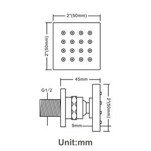 HIDEEP אמבטיה מקלחת ברז אביזרי 5*5cm זהב/כרום/שחור מתכוונן זווית פליז גוף jet - Product Image 6