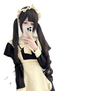 Peluca Larga Rizada Estilo Lolita de 85cm, Color Marrón Frío, con Doble Cola de Caballo, Cobertura Completa, Fibra Resistente al Calor, Flequillo Lateral, para Mujer - Product Image 1