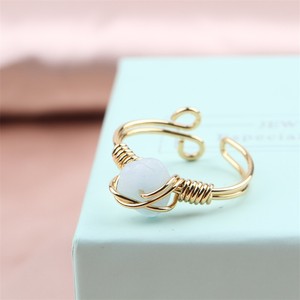 Zooying Anillo de cristal de piedra natural Anillo de mano de cristal de ágata roja - Product Image 3