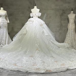 ชุดแต่งงานผู้หญิงแบบเปิดไหล่ผ้าลูกไม้ทรงบอลกาวน์สวยงาม รุ่น Wx98 จาก Jancember - Product Image 5