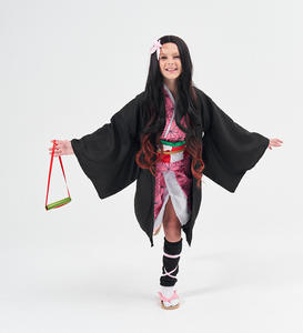 CR ROLECOS Atuendo Kimono Para Niñas de Tanjirou Zenitsu Giyuu de Demon Slayer Disfraz de <span class=keywords><strong>Cosplay</strong></span> de <span class=keywords><strong>Anime</strong></span> Conjunto con Patrón de Figura Para <span class=keywords><strong>Cosplay</strong></span> - Product Image 4