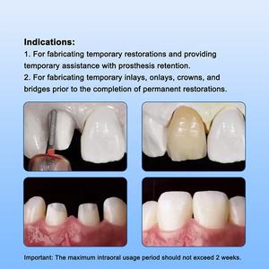 Résine dentaire photopolymérisable A2 Shade pour couronnes et bridges temporaires - Product Image 5