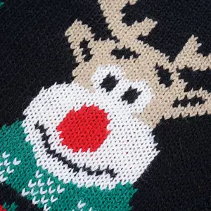 Fabricante feo cárdigan cuello moda manga larga venta al por mayor para hombre personalizado Navidad suéter