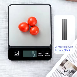 Balance de cuisine pour usage domestique, 10 kg, affichage numérique LED, <span class=keywords><strong>verre</strong></span> et acier inoxydable, alimentée par piles - Product Image 5