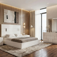 Ensemble de meubles de chambre à coucher de luxe moderne, taille king size, hauteur réglable, 5+ tiroirs, cadre en bois MDF, couleur au choix, maison, hôtel, appartement