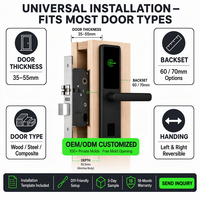 Cerradura Inteligente Digital para Hotel, Impermeable, Duradera, Antirrobo, Fácil Instalación, Desbloqueo con Tarjeta/Llave, Acabado Pulido
