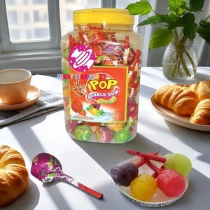 OEM Bottle Package Bulk <strong>Whistle</strong> <strong>Hard</strong> <strong>Candy</strong> Pop Toy Sweet <strong>Fruit</strong> Flavor Ball Shape Mini Bubble Gum <strong>Lollipop</strong> - Product Image 1