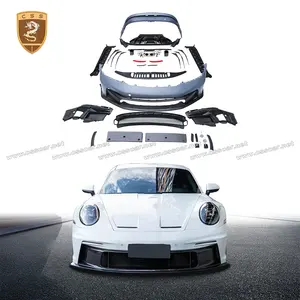 Upgrade GT3 Style Body Kit For Porsche 911 992 Carrera Front Bumper Side Skirts Rear Bumper Assembly PP Material Bodykit