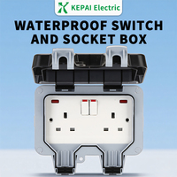 Boîte à interrupteurs et prises étanche IP66 MP22-G (2 prises) pour montage mural extérieur, boîtier électrique pour 110/220V 16A