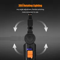 Lampe de poche LED COB portable, Rechargeable par USB, lanterne magnétique suspendue avec batterie intégrée, torche de camping
