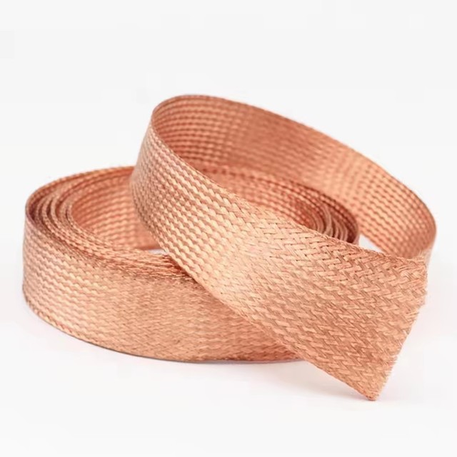 DIY HIFI Nude Brass 2mm -30mm Flat Size Copper Braided Zipper Cable Sleeve Braided Sleeving Tube Cable Shield