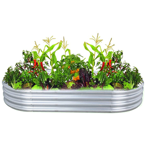 Scatole <span class=keywords><strong>per</strong></span> fioriere zincate <span class=keywords><strong>per</strong></span> esterni, letto da giardino rialzato zincato <span class=keywords><strong>per</strong></span> fiori di verdure, grande serbatoio da giardino rialzato - Product Image 1