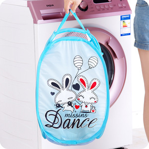 Collapsible Laundry Basket Cartoon Mesh Foldable Clothes Storage Organizer For Kids And Home Use - Product Image 2