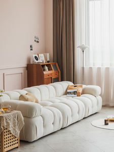 <span class=keywords><strong>Sofa</strong></span> Beludru Domba Keluarga Kecil Modul Persegi, <span class=keywords><strong>Sofa</strong></span> Kombinasi Angin Putih Kasmir Ruang Tamu - Product Image 6