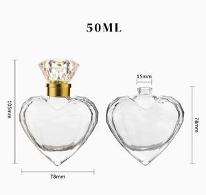 Envase de Perfume Vacío de Vidrio Transparente en Forma de Corazón de Lujo de 50 ml Personalizado de Alta Gama para Envasado de Cosméticos con Embalaje en Caja - Product Image 6