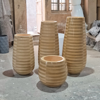 Grand Vase rond de fleurs en bois, boîte de plantation, pièce centrale, pour jardin en plein air