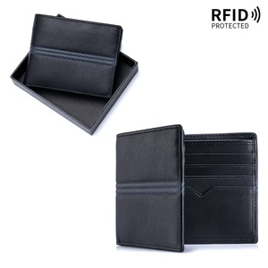 Cartera Antirrobo de Cuero Genuino Personalizada, Tarjetero Negro, Juego de Regalo Clásico en Caja para Hombres, Padres, Novios, <span class=keywords><strong>Cumpleaños</strong></span> - Product Image 6