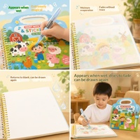 Livre de dessin à l'eau personnalisé pour enfants, peinture à l'eau uniquement, livre réutilisable à révélation de couleur magique