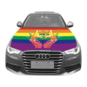 Personnalisé fierté arc-en-ciel LGBT Gay Tansqender lesbienne USA Gay Canadien Gay Mexique Gay capot de voiture drapeau de couverture - Product Image 6