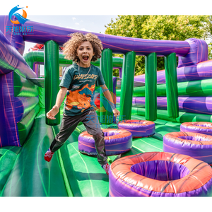 Pista de Obstáculos Inflable Gigante Portátil, Tobogán, Juegos Deportivos de Salto, Carreras Largas en Interiores, Desafío Extremo - Product Image 6