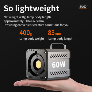 Lampe <span class=keywords><strong>vidéo</strong></span> LED rechargeable 60W avec couvercle réflecteur, <span class=keywords><strong>flash</strong></span> stroboscopique portable 2700k-7500k, éclairage photographique COB pour appareil photo, CRI>90 - Product Image 4