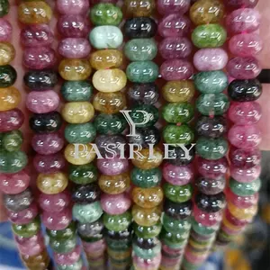 Pasirley 5x8mm Dyed Jade Sem i Precious Gemstone Colorful Agate Stone Rondelle Spacer Beads Disc Wheel Abacus Beads For Jewelry