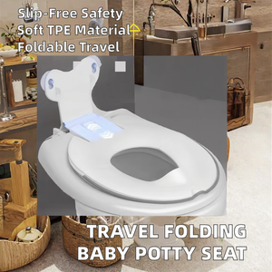 Siège de toilette pliable réutilisable pour bébé, en TPE, sûr, doux, antidérapant, pour l'apprentissage de la propreté des tout-petits - Product Image 2