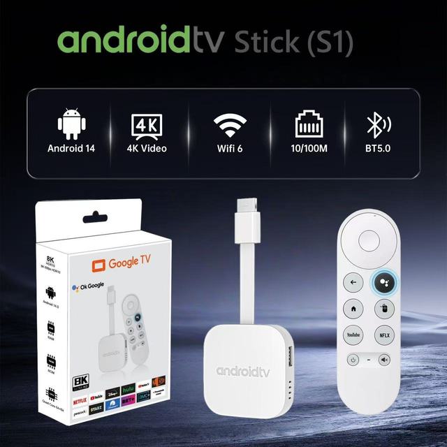 2026 New TVS1 Smart TV Box, RK3518 Chip, Dual-band 5G WiFi, 8K Ultra HD, Android 14, Voice Control Media Player