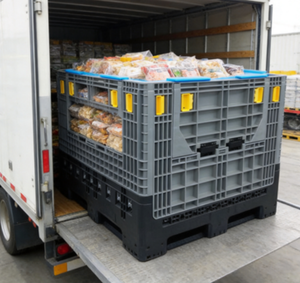 Caisse de stockage en plastique de taille standard |   Roues, qualité alimentaire, matériau recyclable - Product Image 3