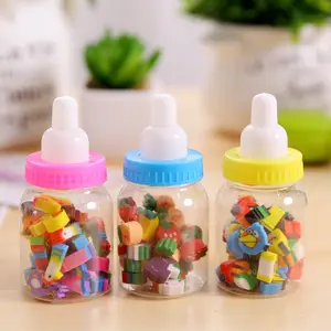 Cute Feeding Botol Mini Kawaii Bentuk Khusus Penghapus 3D Mainan Lucu Penghapus Set Karet Penghapus