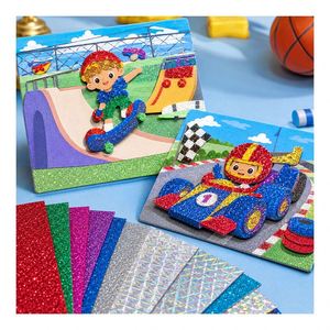 Tarjetas de Juego de Castillo y Bosque para Niños con Papel de Aluminio de Colores y Piezas de EVA para Sesiones de Manualidades - Product Image 6