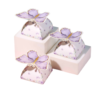 Premium Eco-Friendly Reusable 1mm Thick Square Paperboard Folders Winged Wedding Favor Hollow Butterfly Candy <b>Party</b> Decorations - Product Image 1