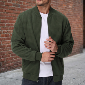 <b>Men's</b> <b>White</b> Green Windbreaker <b>Jacket</b> Zipper Closure Breathable Windproof Eco-Friendly Customized Collar Winter Sporty - Product Image 3